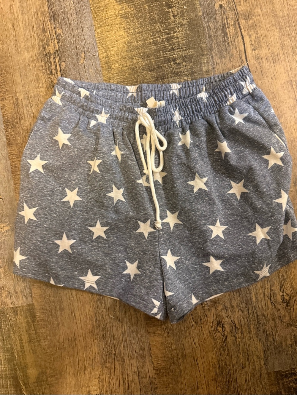 Hem & Thread Blue Star Print Athletic Lounge Shorts